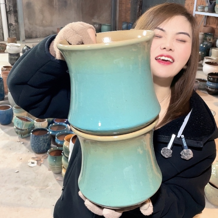 紫砂花盆正品口19高21