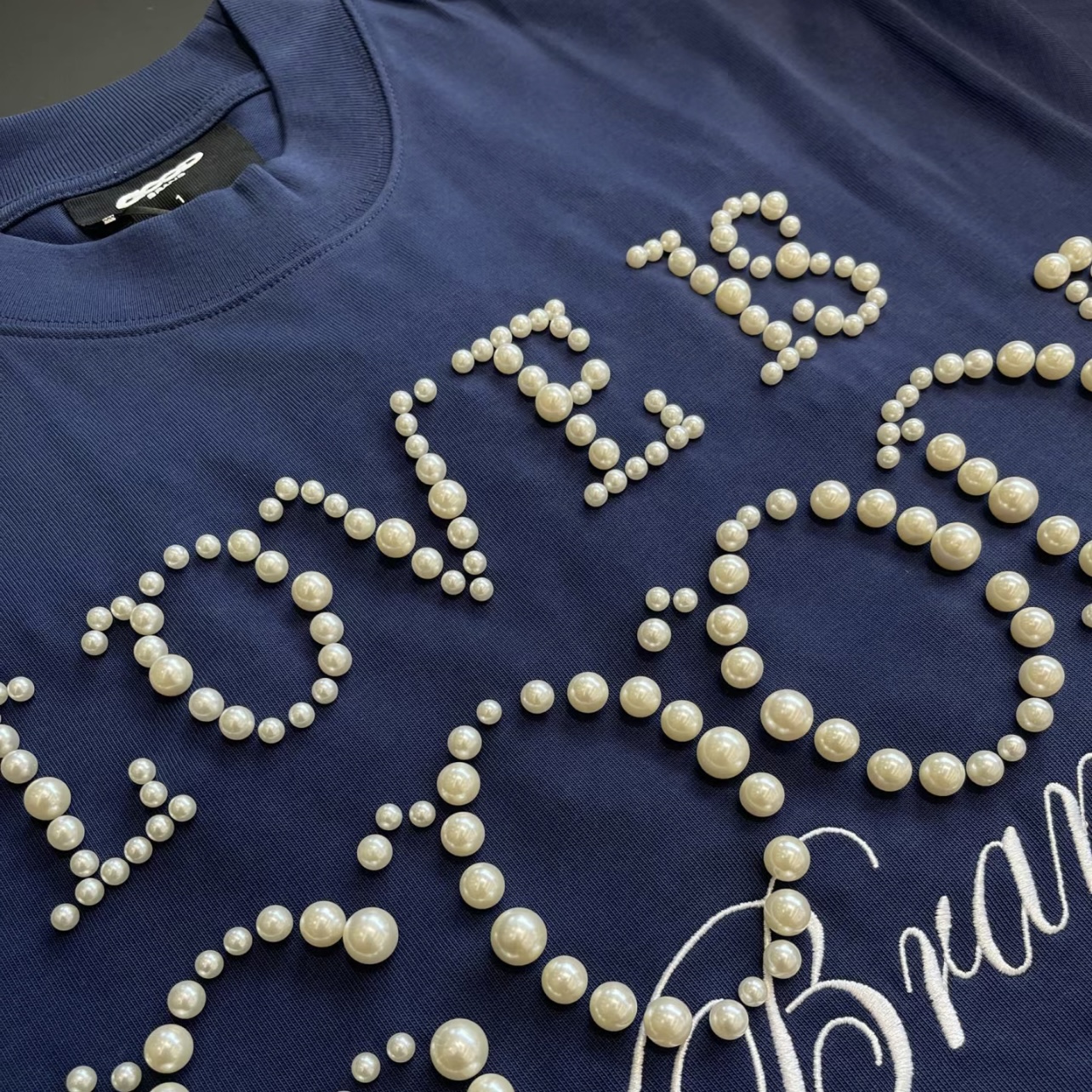 【虚轴心】GOOD珍珠刺绣短袖高克重T恤男女同款