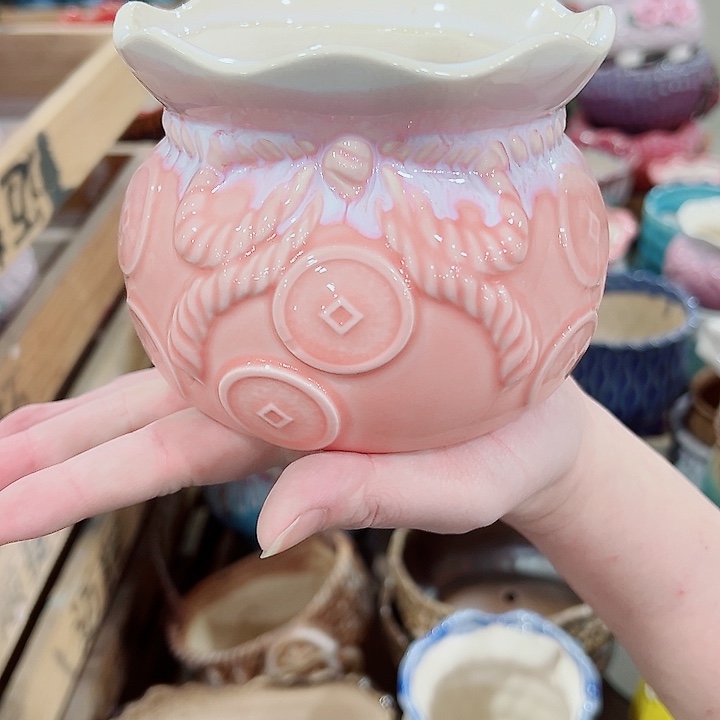 有孔，凑单福利满10元发货陶瓷多肉花盆！