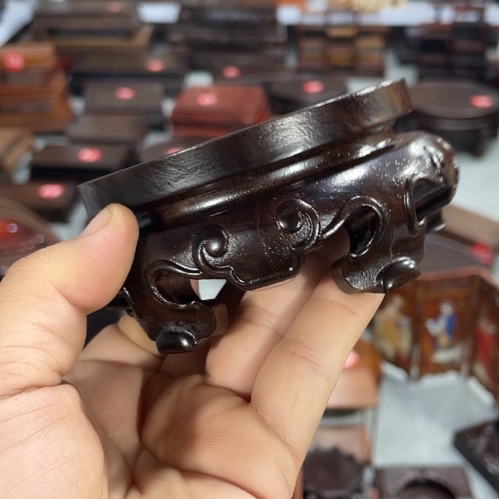 红木底座工艺品紫砂红木底座工艺品9公分