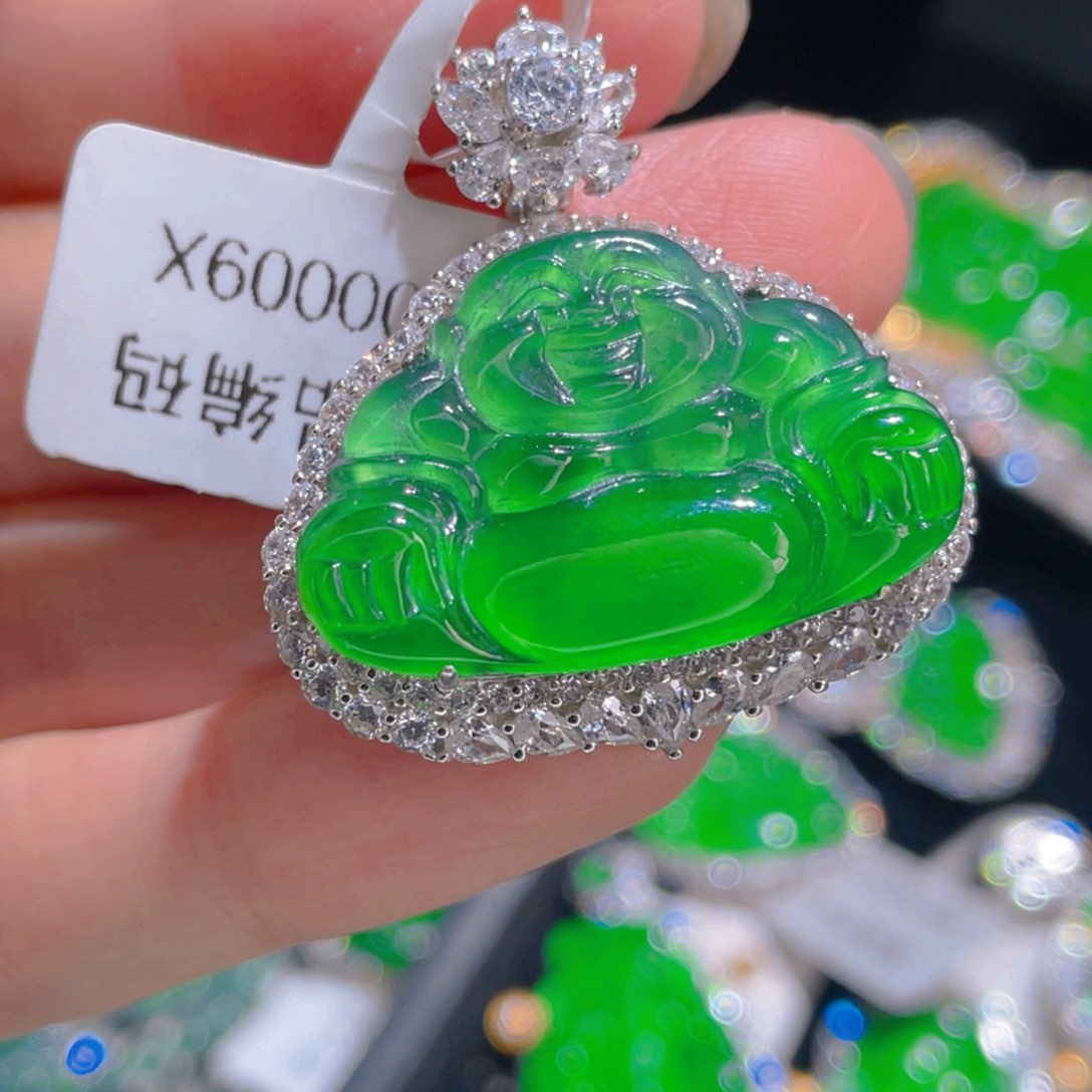 翡翠吊坠(不含链)银S925镶嵌