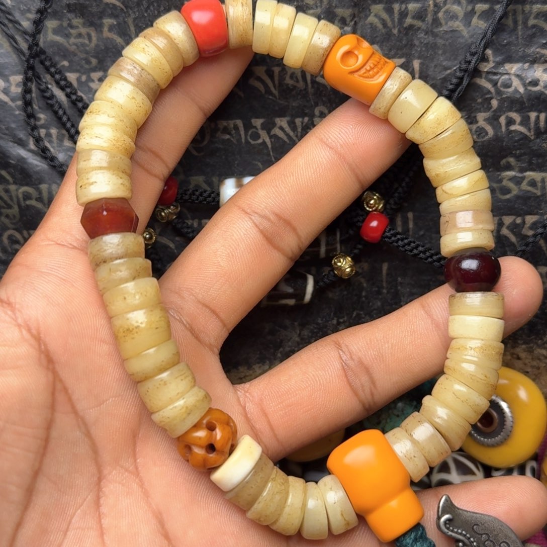 柏香籽/百香籽手串牦牛骨