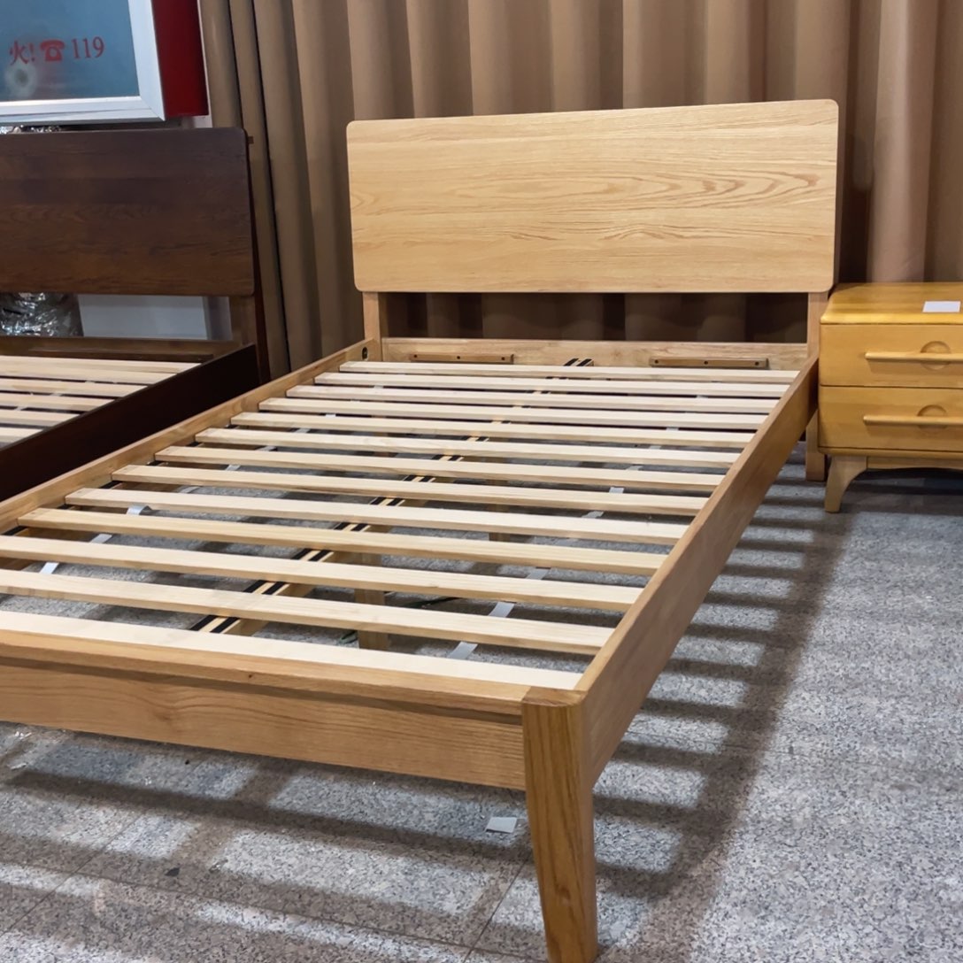 木白橡木2米乘1.8大板床原木色