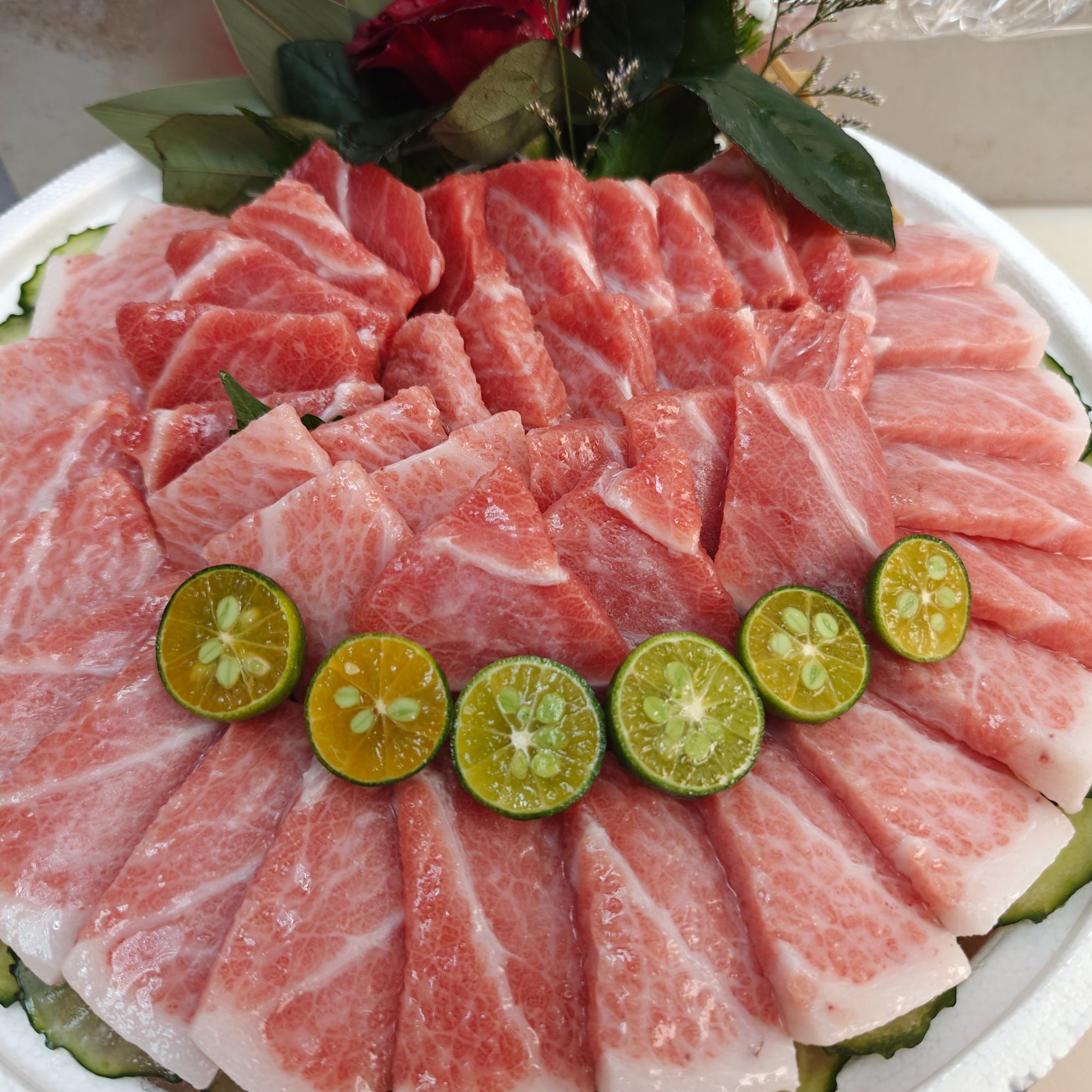 【门店热卖】新鲜蓝鳍金枪鱼150克~500克大腹中腹南宁同城配送（切好配冰 ）