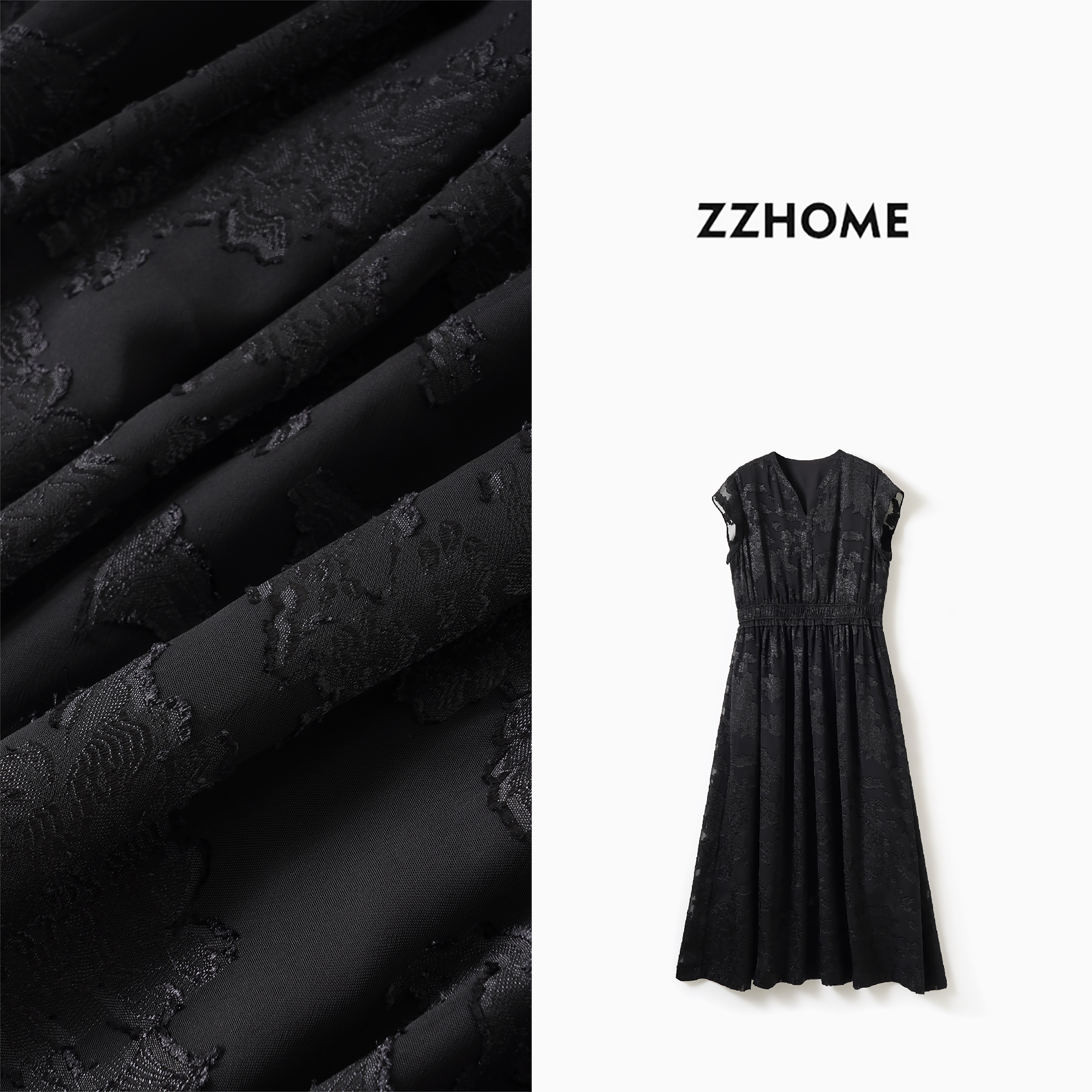 ZOZO HOME | 都市度假轻盈捏褶飞袖高腰线连衣裙q173474p