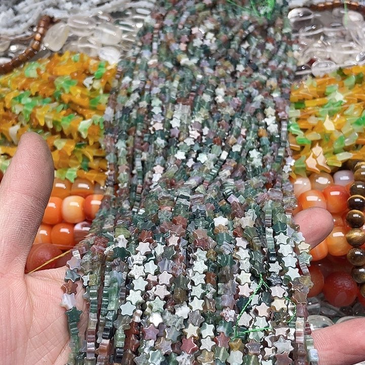 玛瑙/玉髓珠宝半成品未镶嵌一条6mm水草星星