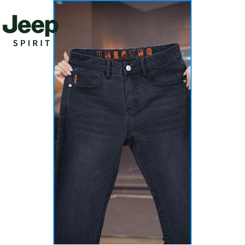 JEEPSPIRIT2025（防褪色）秋冬男加厚加绒款弹力直筒牛仔裤高腰K572