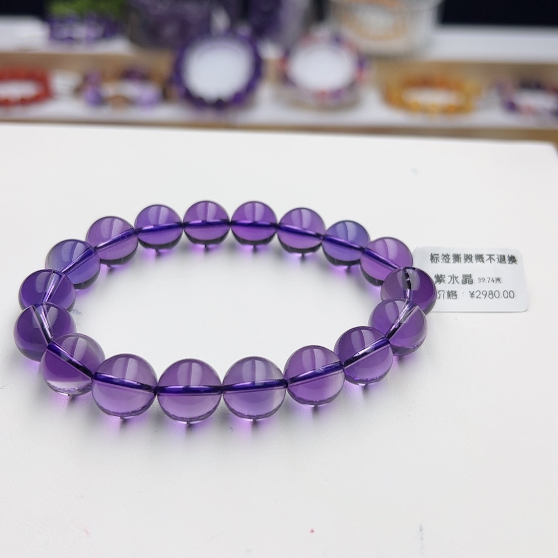 水晶手链未镶嵌青*了紫水晶11.7mm39.74