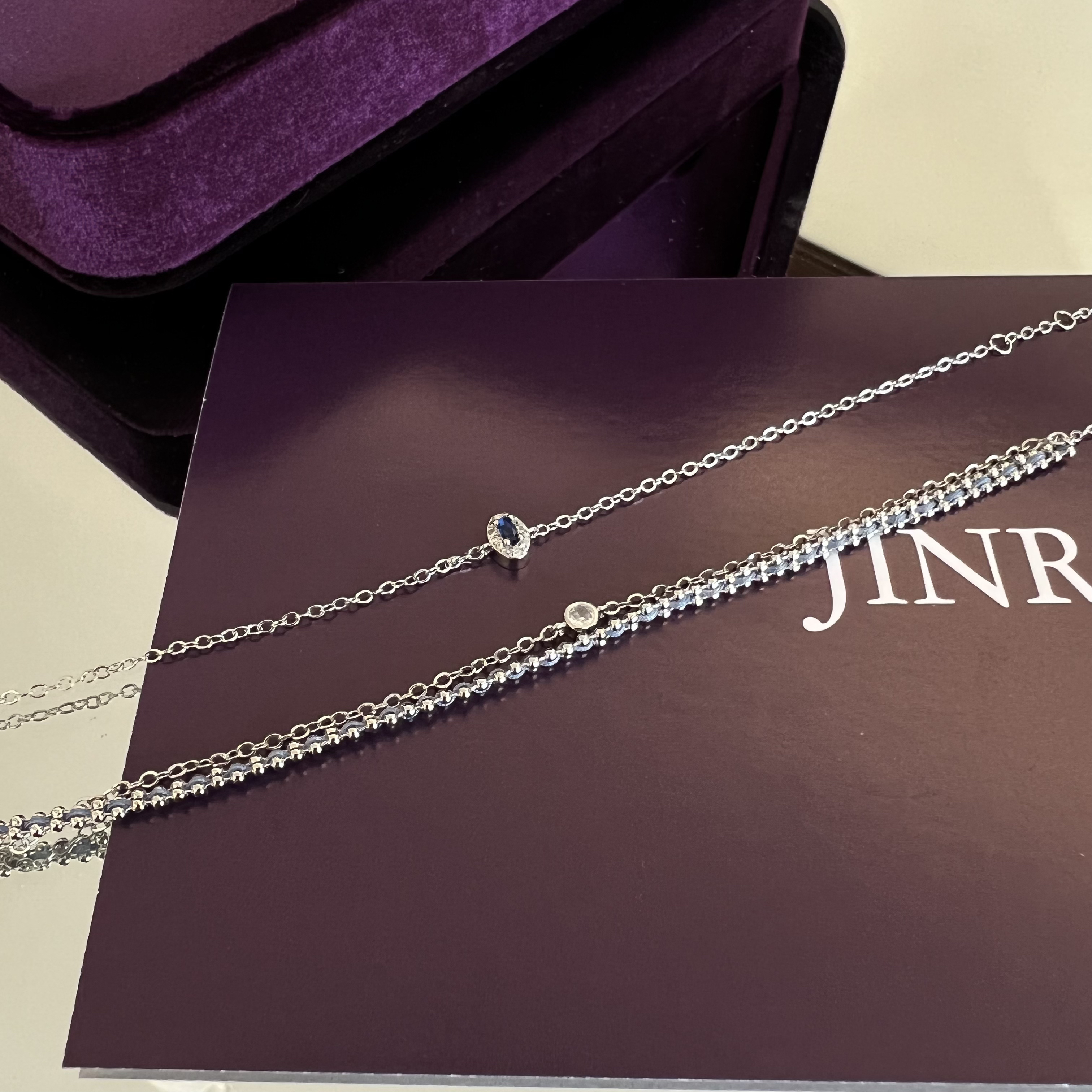 合金锆石手链 JINRAN 银色手链镶锆石1～10
