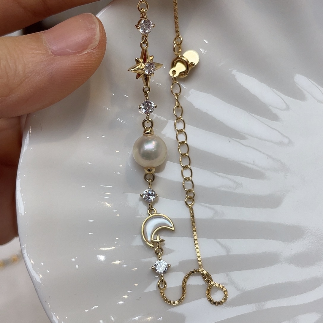 银S925镶嵌手绳海水珍珠