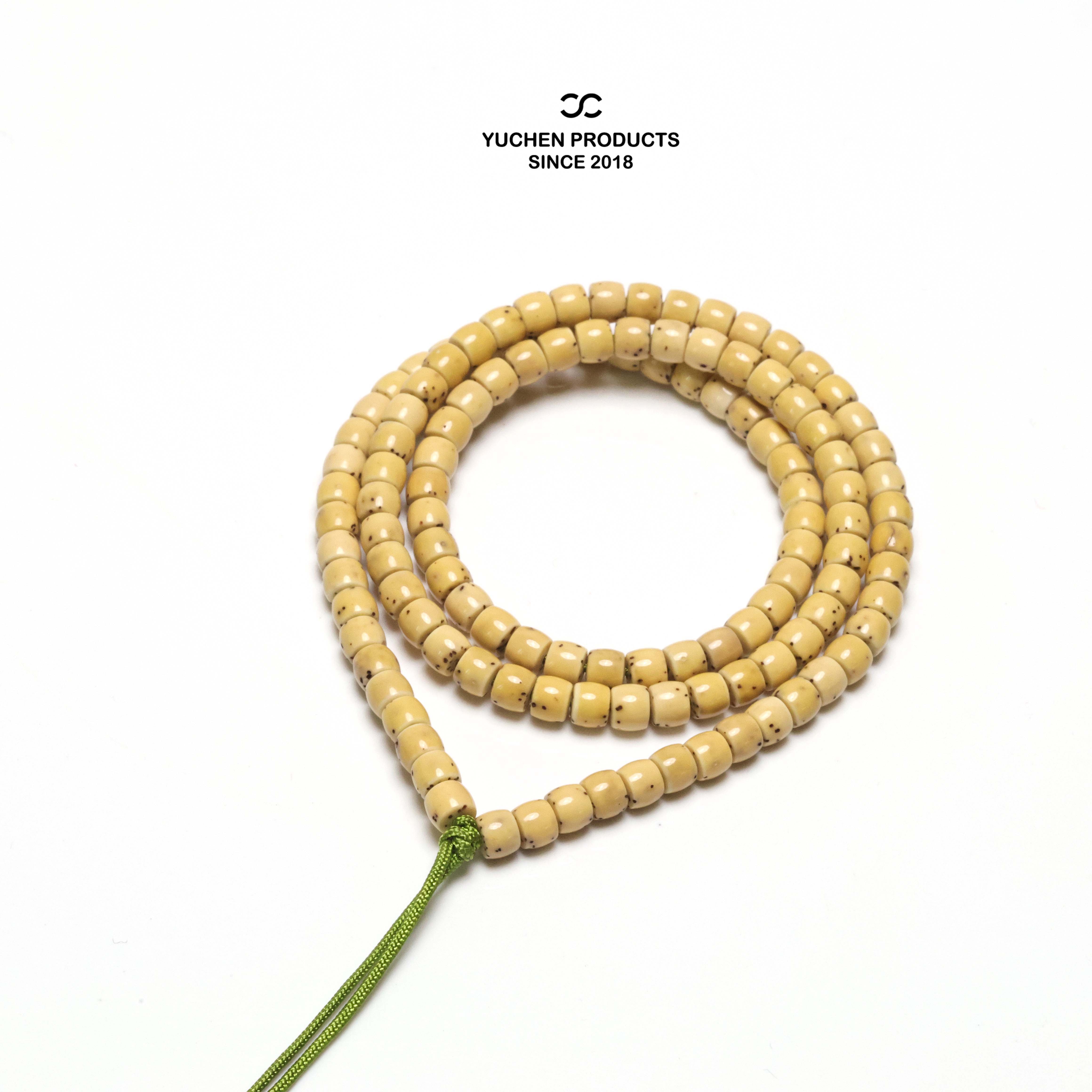 【宇辰】6*5mm原生态直切石玉料糯冰玉化收藏级108正月星月菩提手串