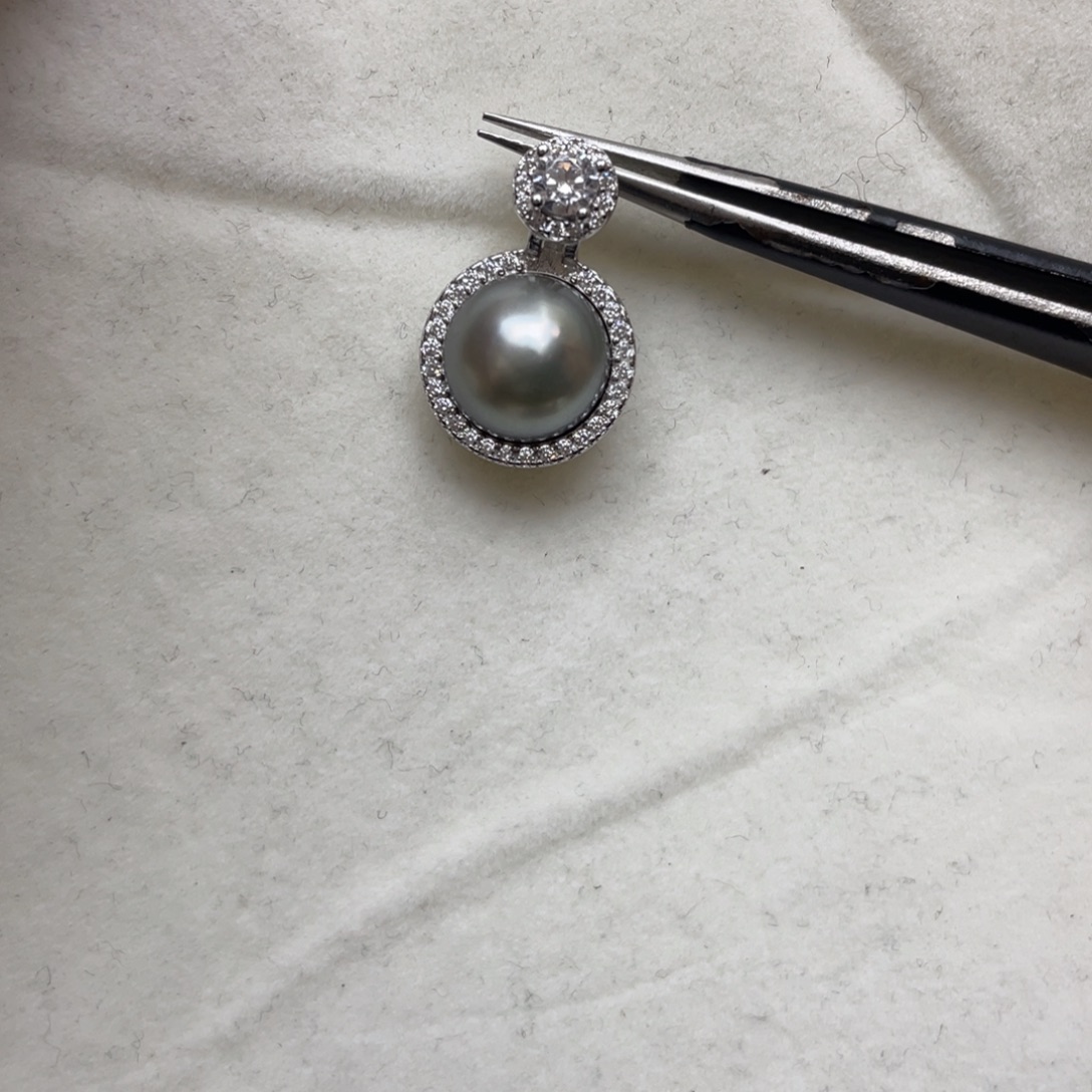 海水珍珠吊坠(不含链)银S925镶嵌