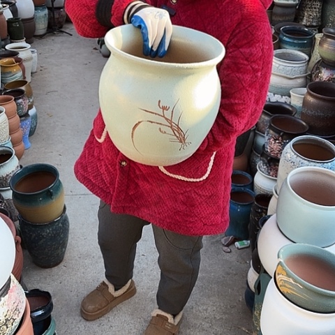 口28高28瑕疵盆子 