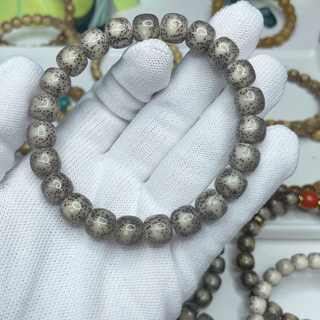 星月菩提手串.**.33。10/9灰冰双留白带火烧云