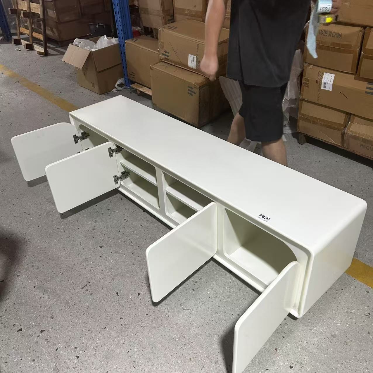 P830(微瑕)200*40*45cm白色电视柜【不包安装】库存尾货（三楼）5407