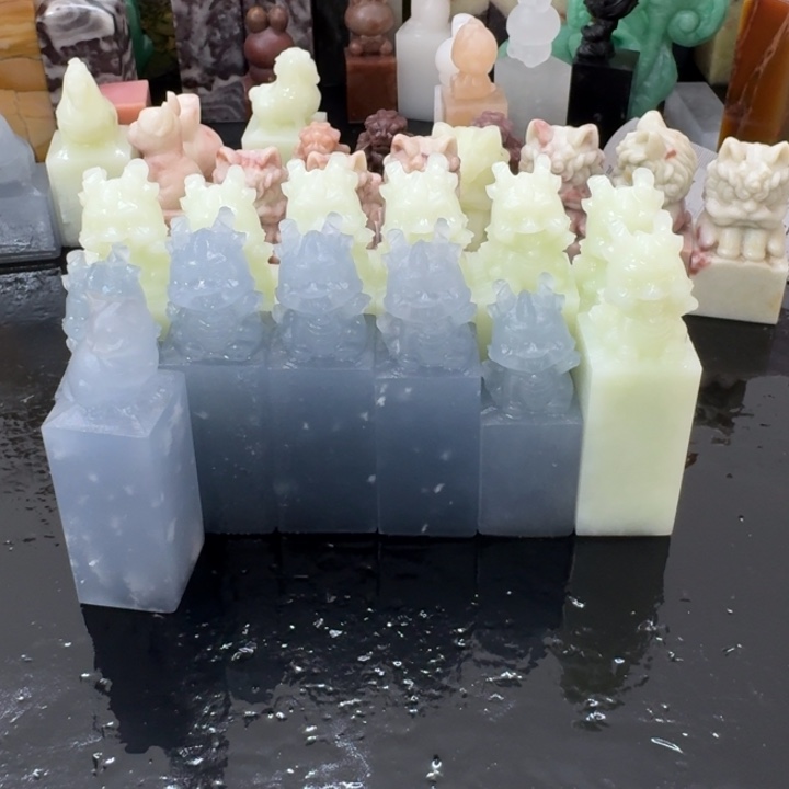 小***瘦青田石混合各种石