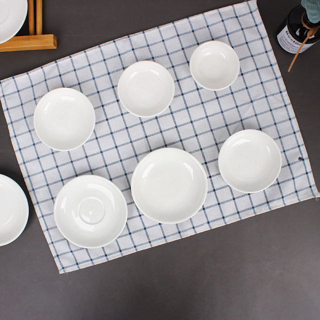 3英寸7厘米陶瓷调味碟白小碟子圆形火锅蘸料碟醋碟辣椒酱碟商用