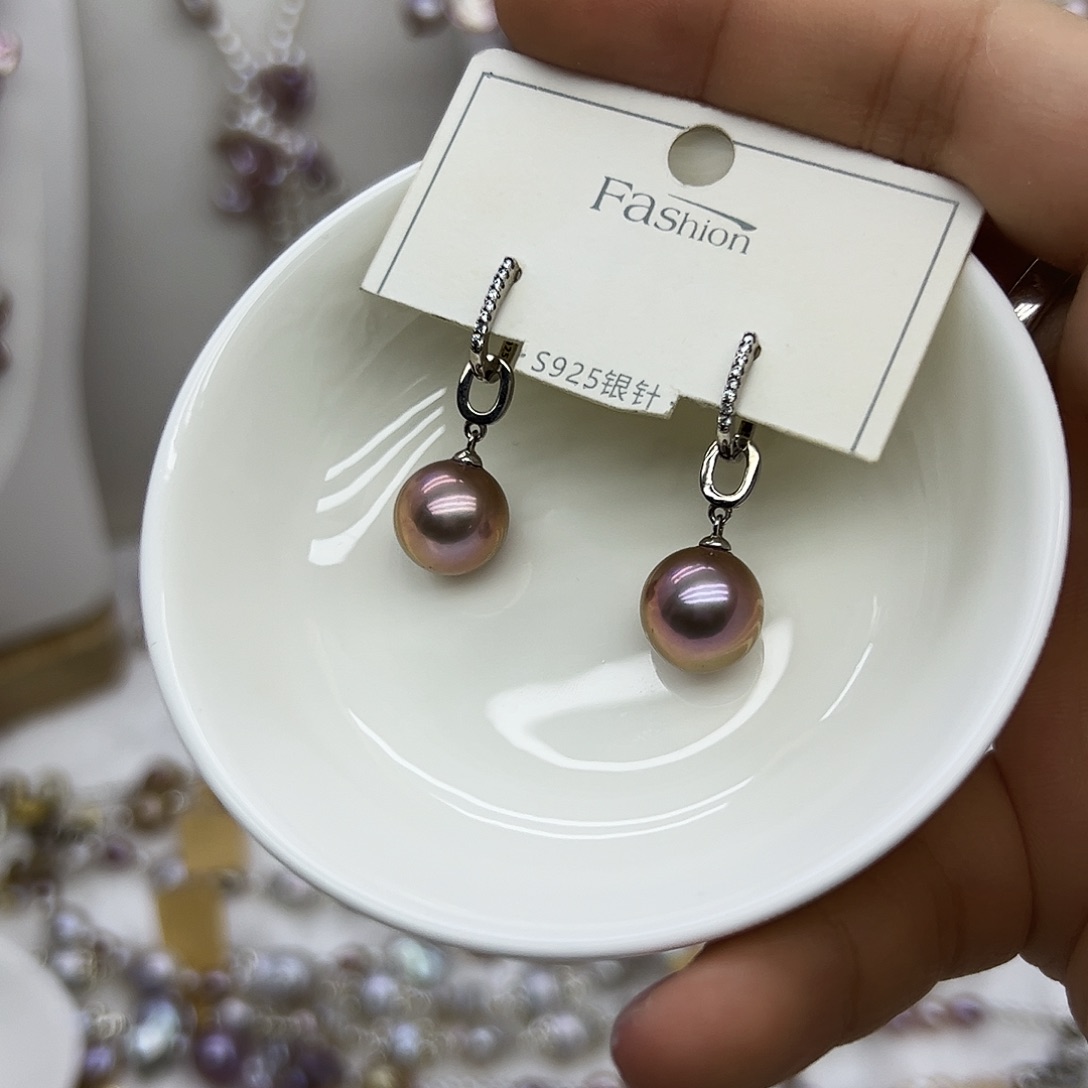 耳饰淡水珍珠银S925镶嵌