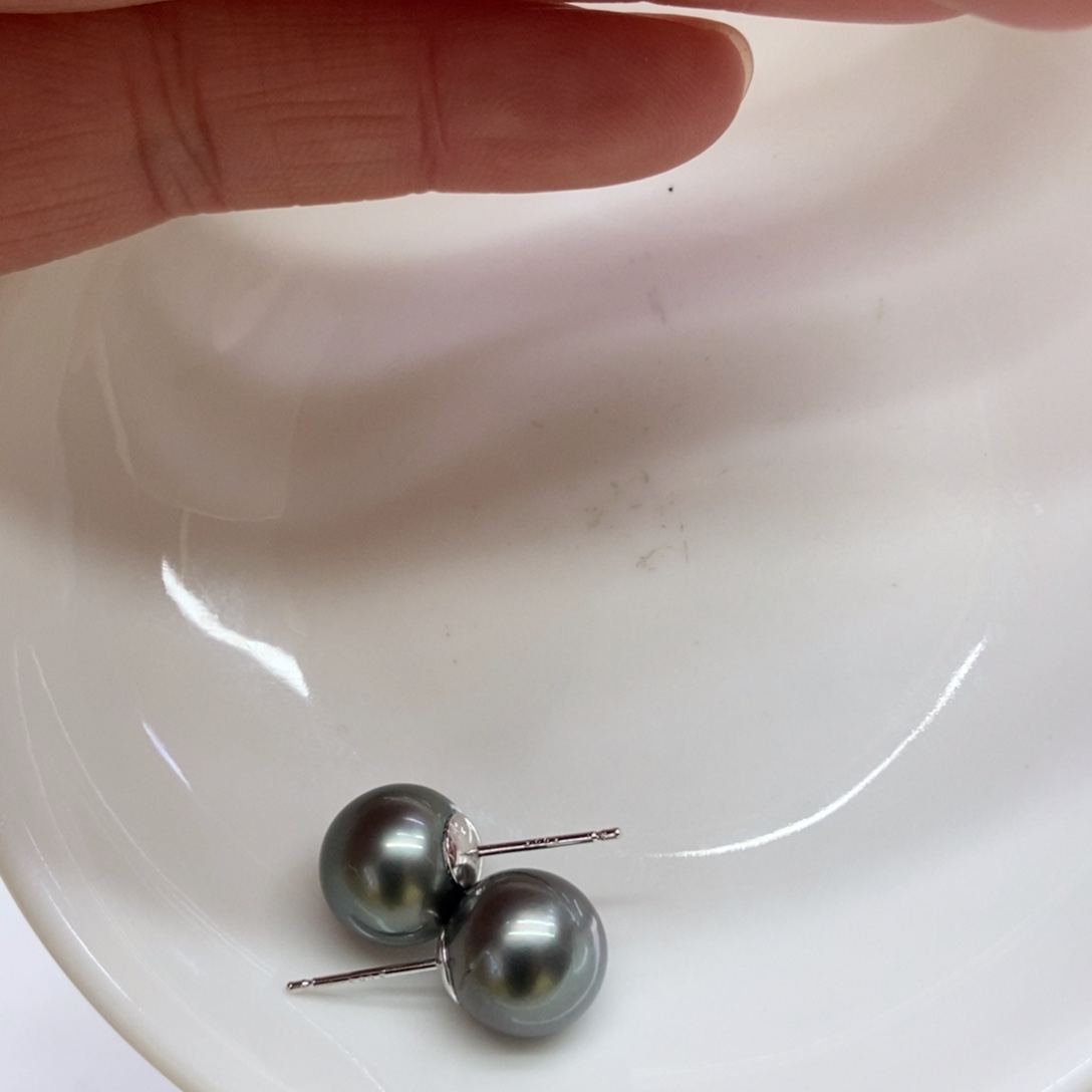 海水珍珠耳饰银S925镶嵌