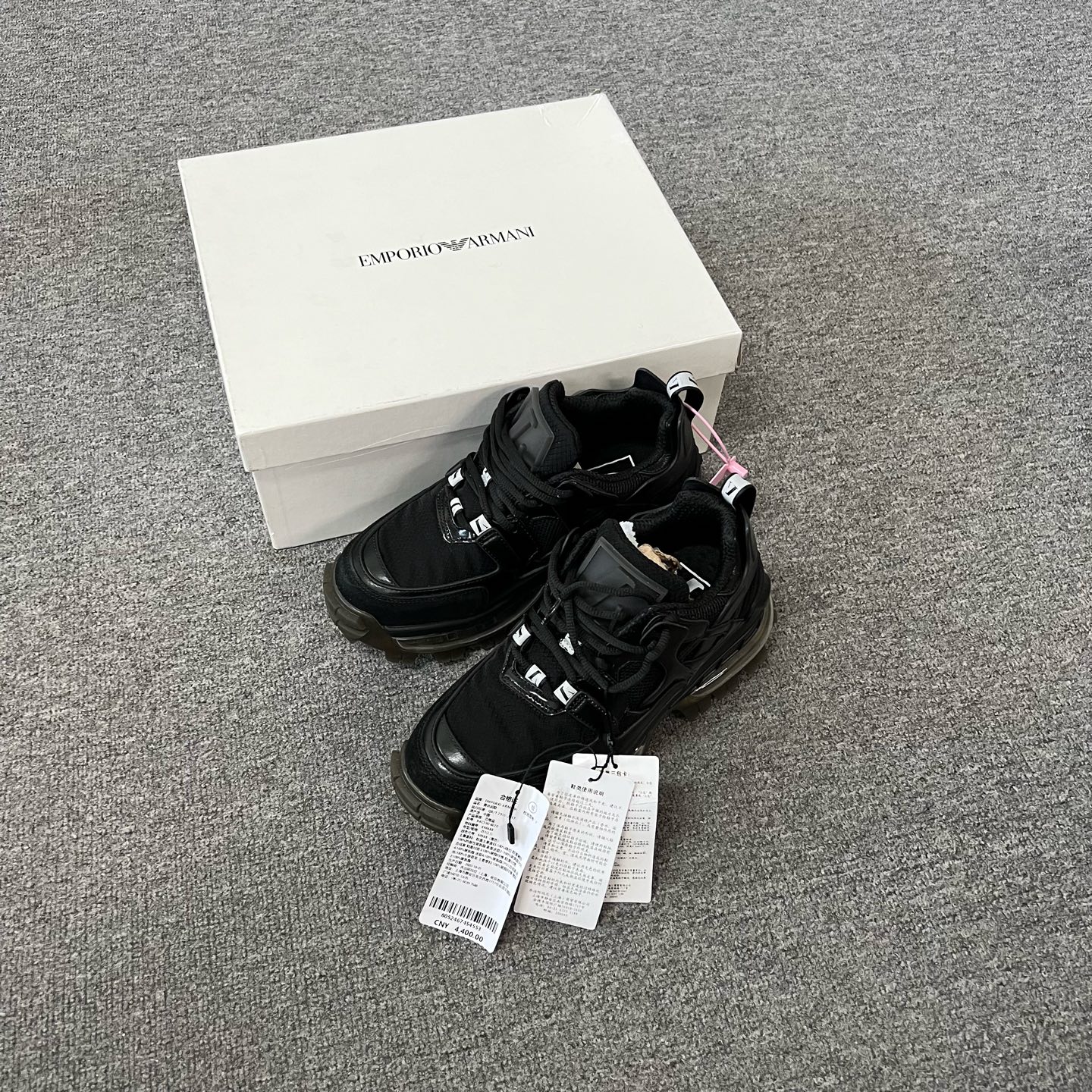 99新 GIORGIO ARMANI/阿玛尼 阿玛尼黑色休闲鞋 40 码