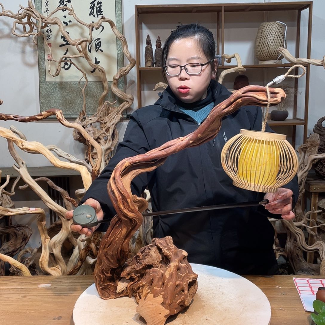 香杉木杜鹃根根艺摆件