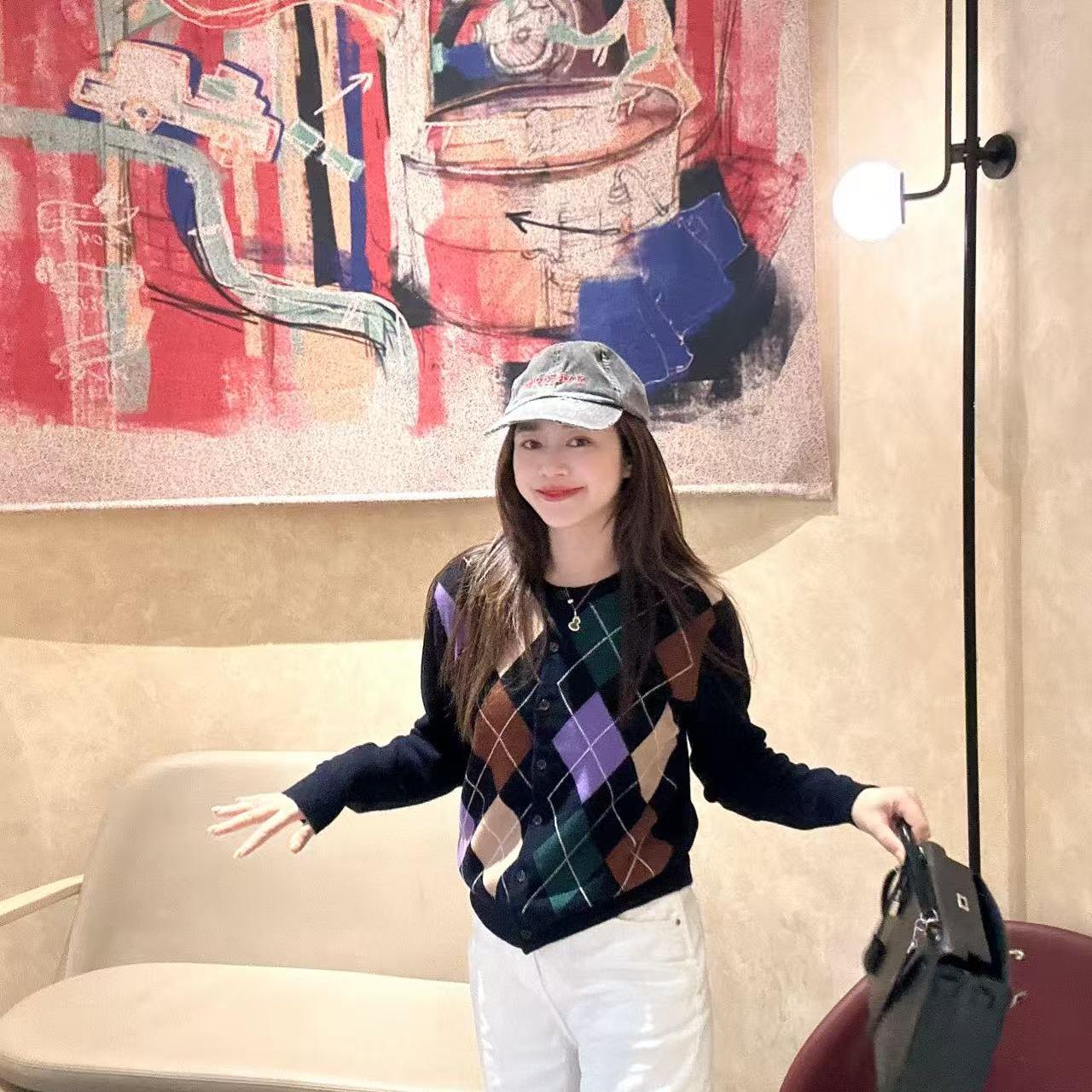 [魔方]菱形开衫百搭针织衫（不能机洗甩干）51888