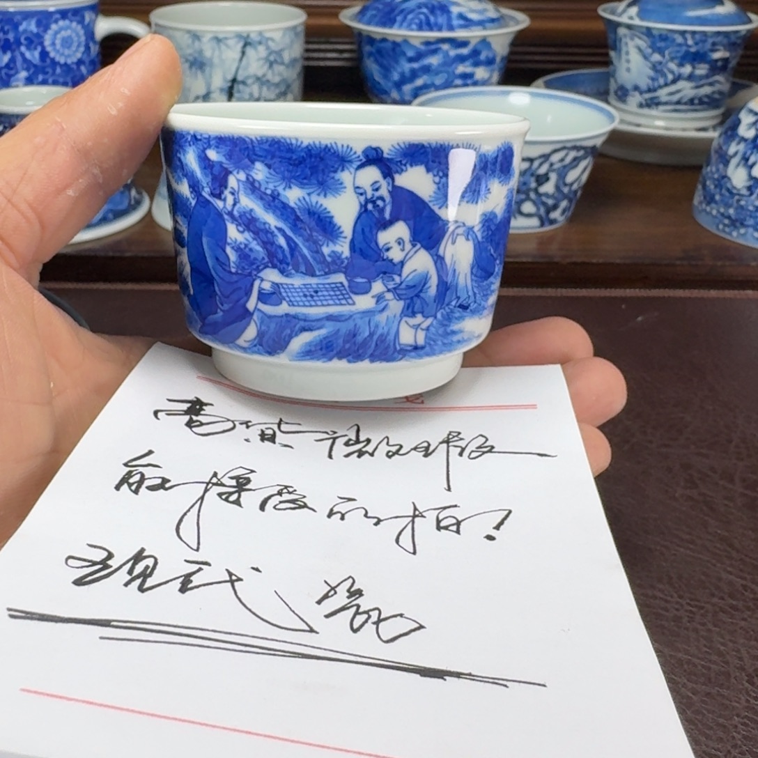 小***柳瓷片当代景德镇陶瓷手绘茶具