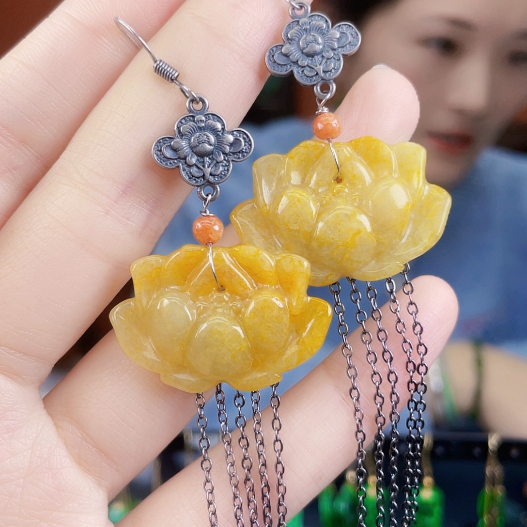 翡翠未镶嵌耳饰饰品