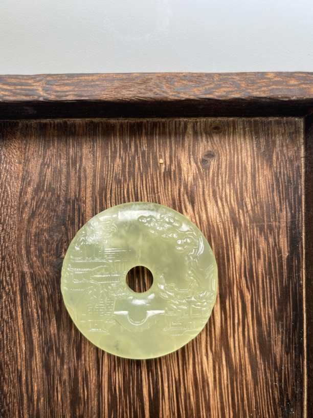 岫玉山水平安扣吊坠 挂件