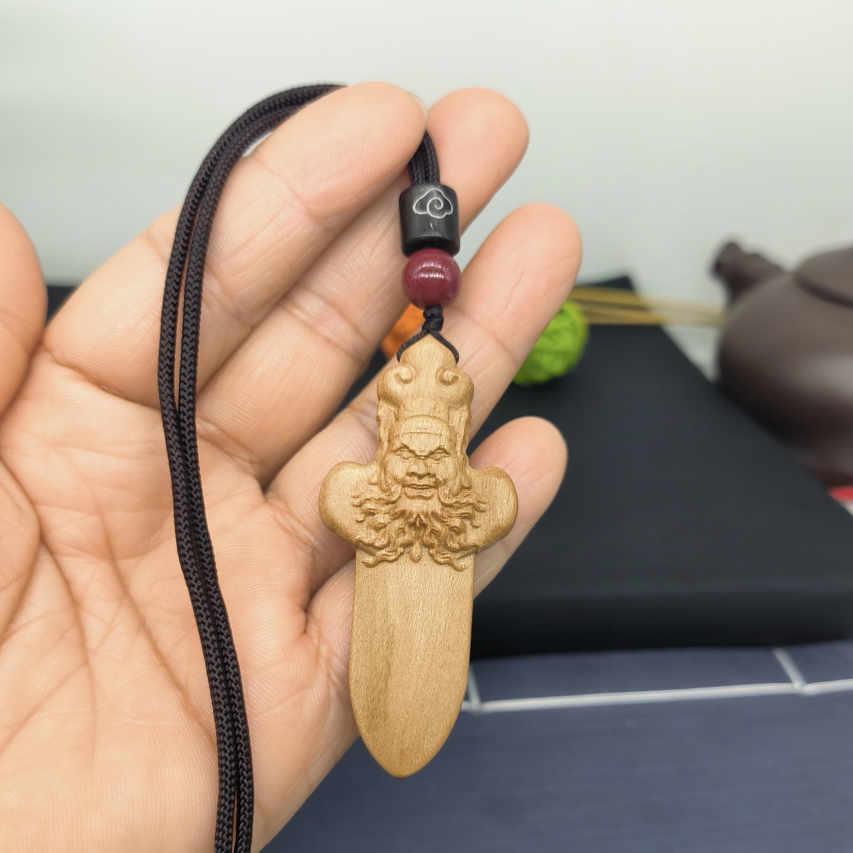 桃木剑精雕款钟馗剑吊坠钥匙扣挂件男女同款车挂