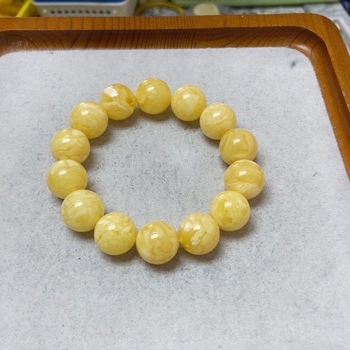 蜜蜡未镶嵌裸石手串