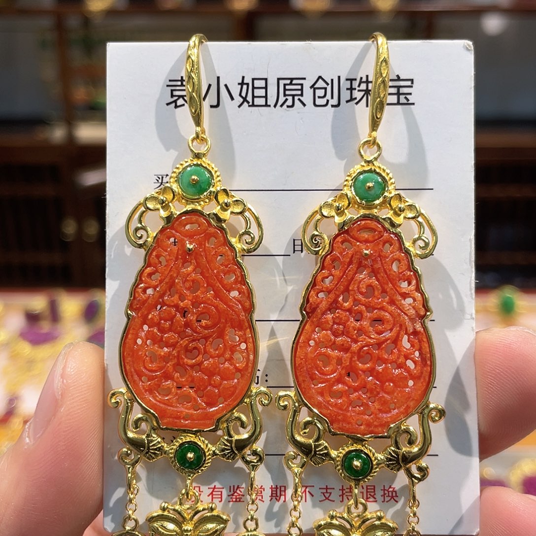 锦纶铁合金耳坠耳饰