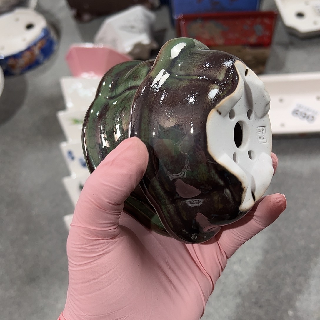 小***玥紫砂花盆896号瑕疵2个10/8/4.5cm窑变