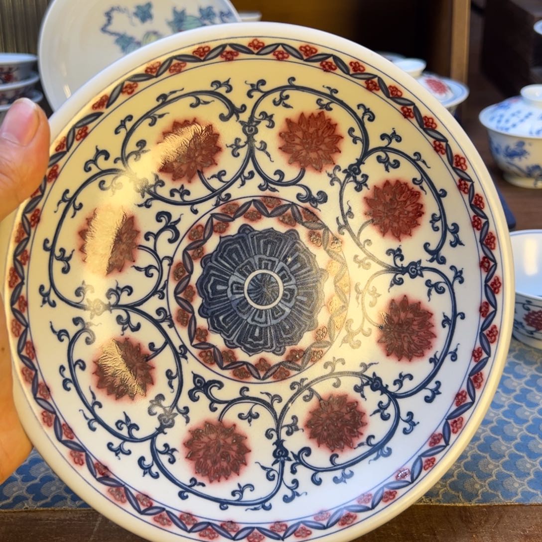 摆件ღ****࿐微瑕新年快乐景德镇茶器百宝箱