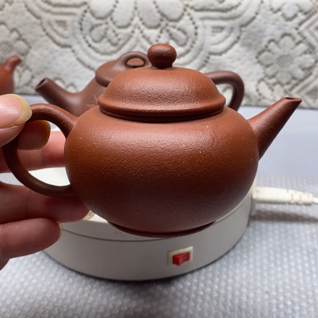 紫砂茶壶纯红降坡