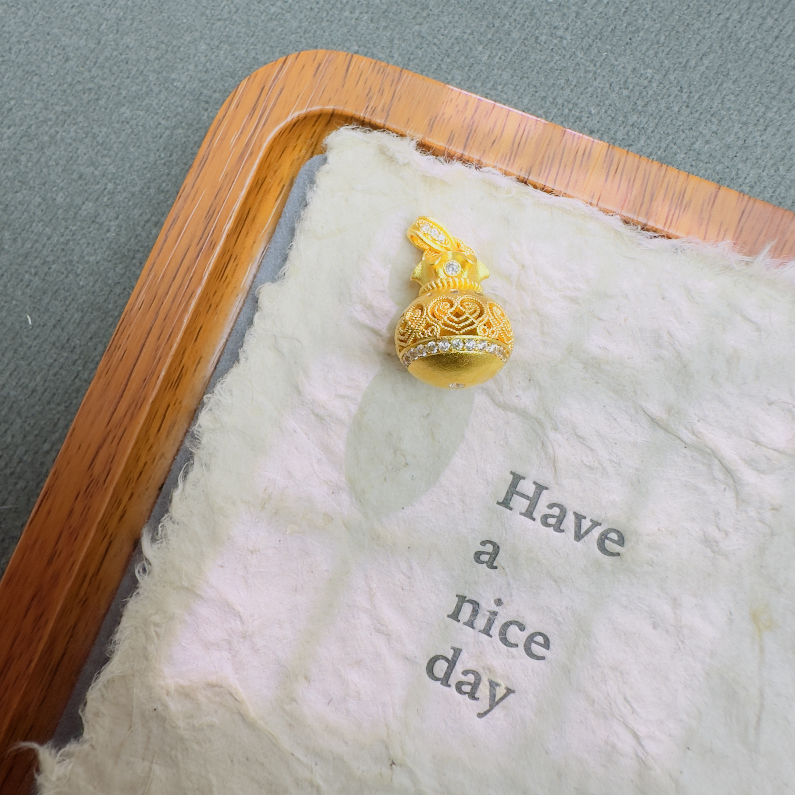  【丁老头甄选】精工花丝福袋吊坠60200