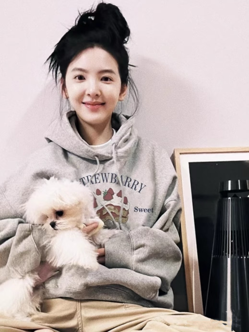 NELL宽松冬季加绒明星同款复古印花连帽休闲卫衣百搭加厚上衣秋冬