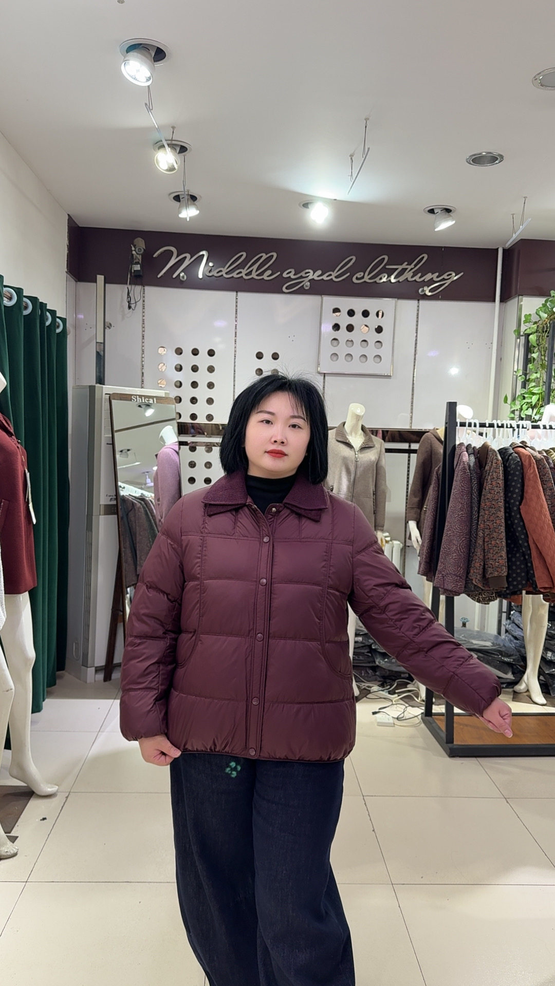 拼接外套保暖翻领棉衣冬季短款常规款棉服