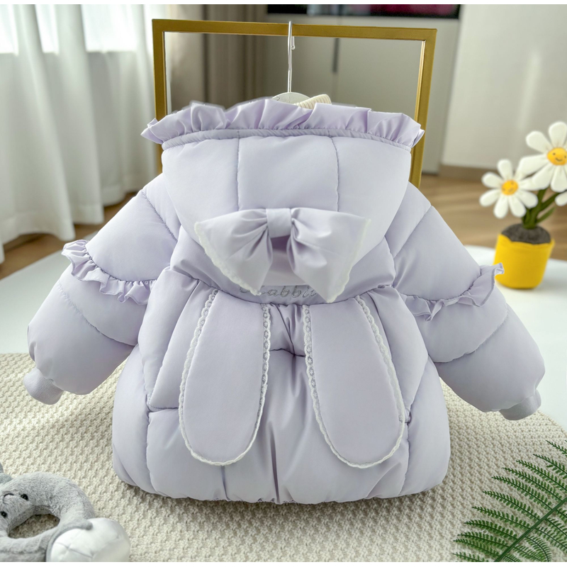 女童卡通加绒加厚棉衣外套女宝宝冬季棉服保暖锁温厚款女棉袄洋气