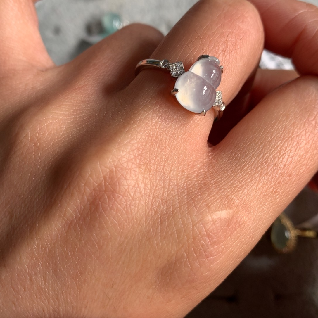 翡翠银S925镶嵌耳饰戒指