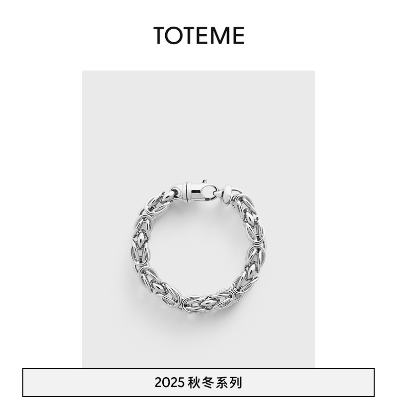 TOTEME女士25秋冬新款银色环形链节拜占庭手链