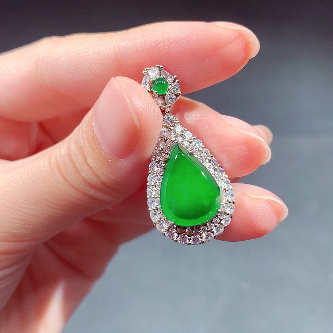 银S925镶嵌戒指翡翠翡翠