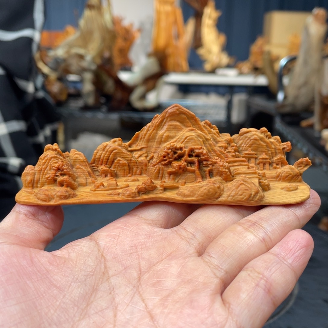 柏木（崖柏）手把件山水