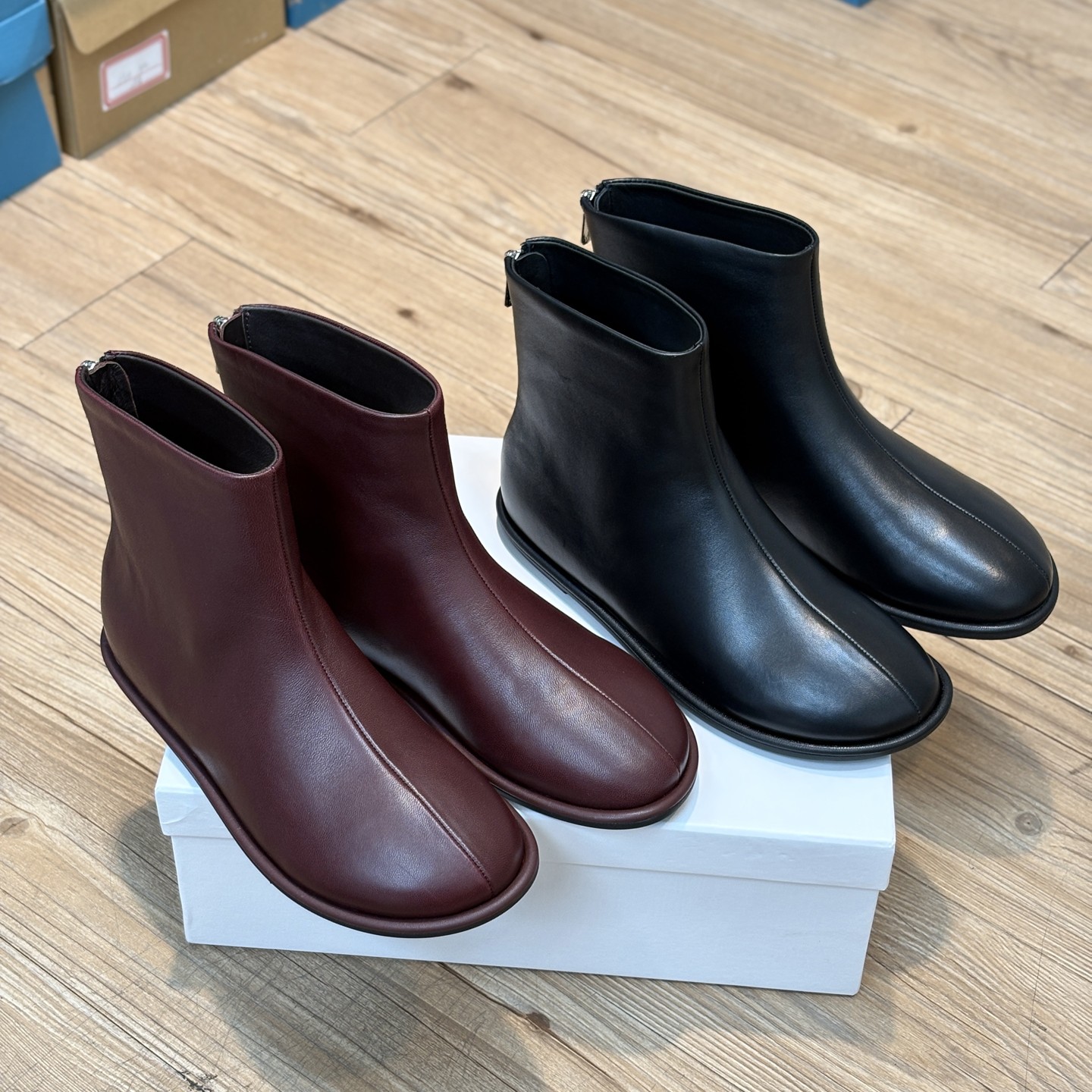 offi同款超软羊皮女靴子2025新款短靴平底后拉链单靴马丁靴女靴子