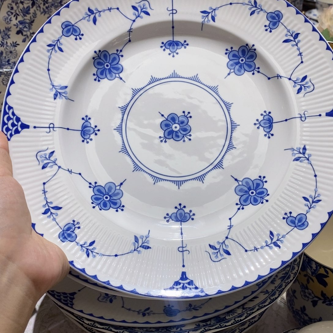 瓷唐草10寸大盘一只