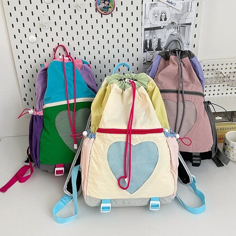 防水双肩背包学生女式大容量背包便携运动双肩背日系