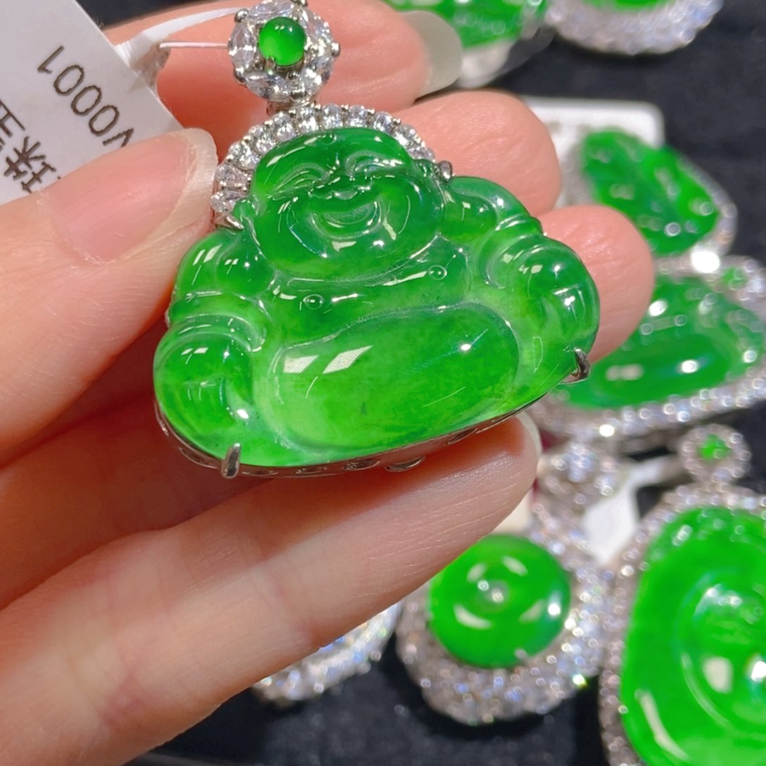 翡翠吊坠(不含链)银S925镶嵌