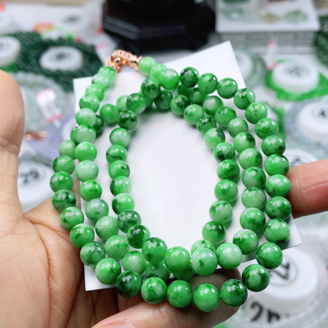 翡翠手链未镶嵌天然翡翠项链7.2mm 