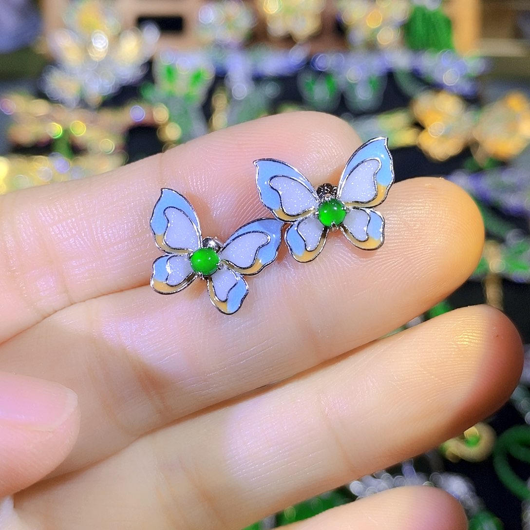 吊坠(不含链)银S925镶嵌翡翠