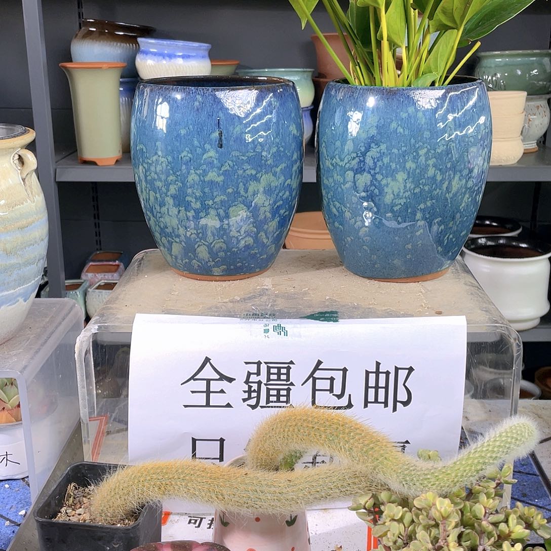 粗陶大号花盆两个装